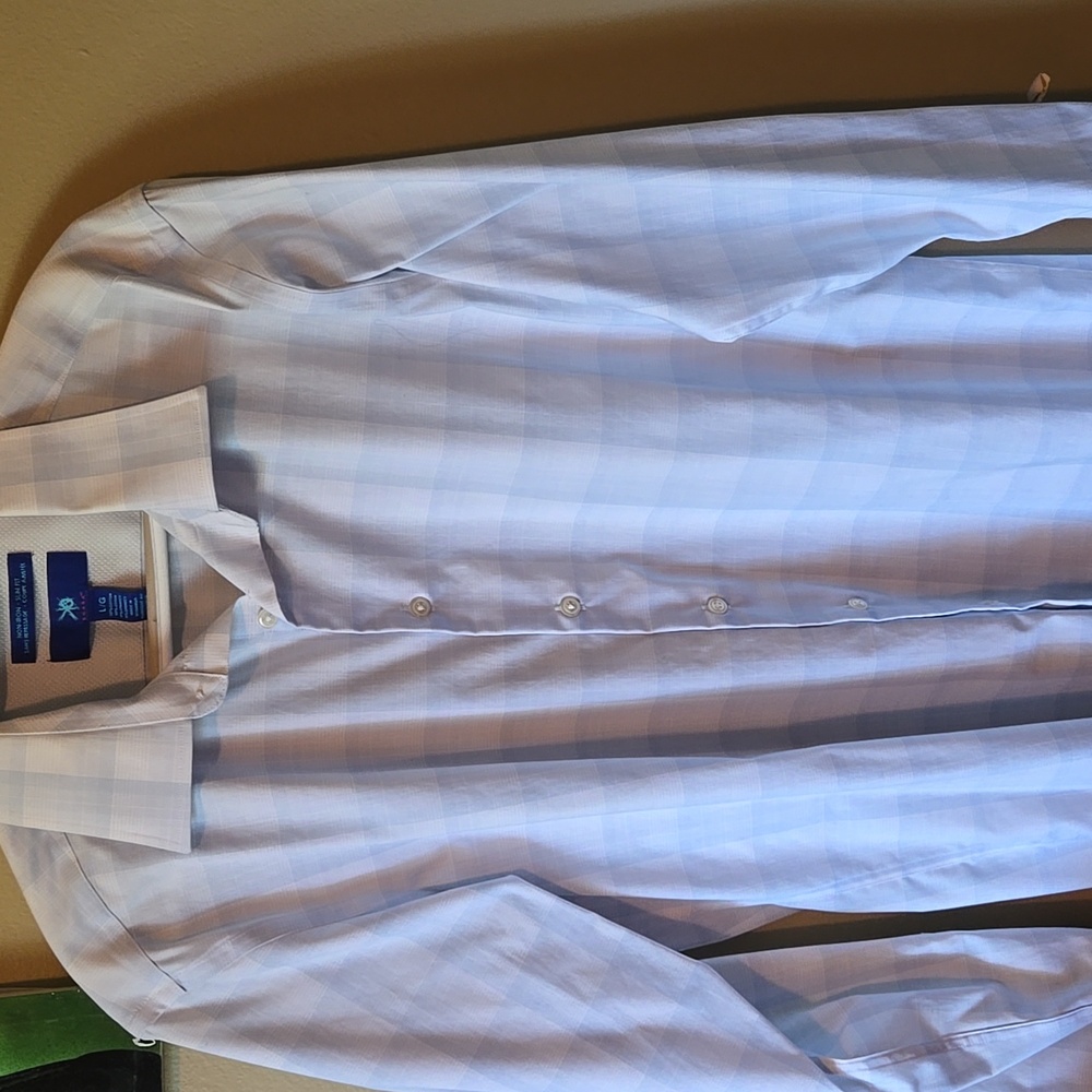 Egara Light Blue Checkered Dress Shirt